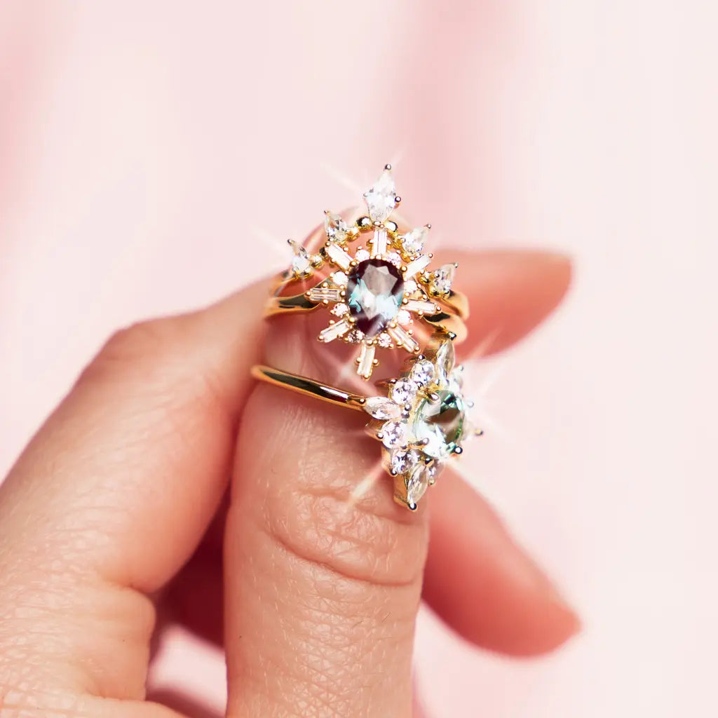 Alexandrite Alice Bridal Ring Set