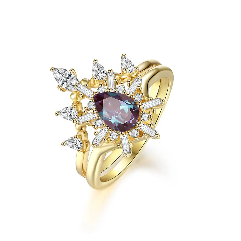 Alexandrite Alice Bridal Ring Set