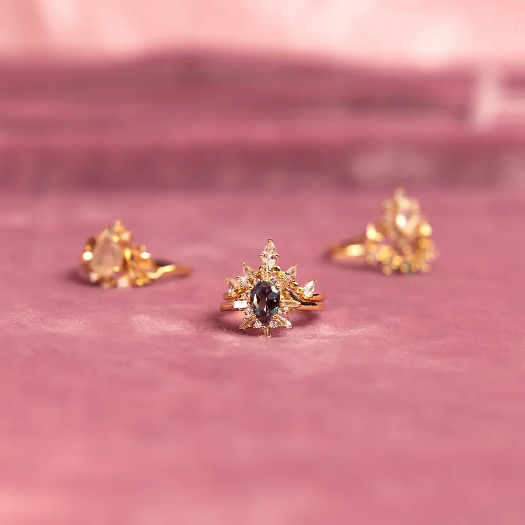 Alexandrite Alice Bridal Ring Set