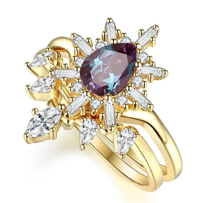 Alexandrite Alice Bridal Ring Set