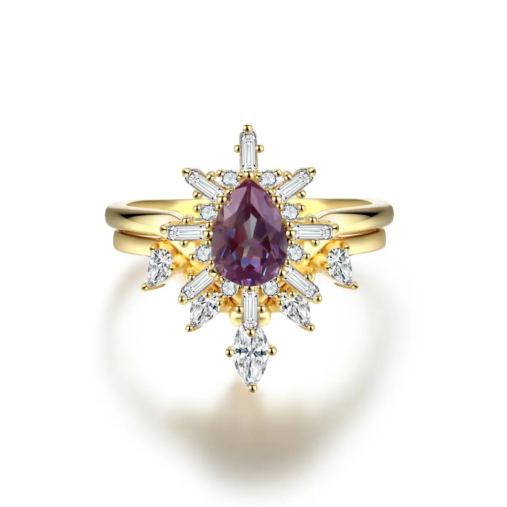 Alexandrite Alice Bridal Ring Set